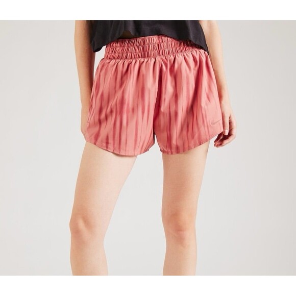 Nike One Dri-FIT High-Waisted Brief-Lined Printed Shorts Canyon Pink Size Small - Picture 2 of 12